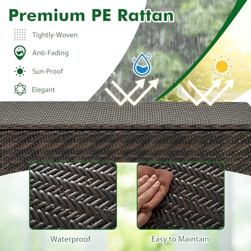 tangkula tightly-woven rattan deck box, patiojoy storage cabinet, package contents