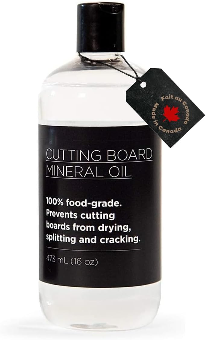 Cutting Board Food Grade Mineral Oil (16 oz) - Revitalize Cutting Board, Butcher Block, Countertops and Wood Utensils - Food Safe Certified NSF - Made in North America