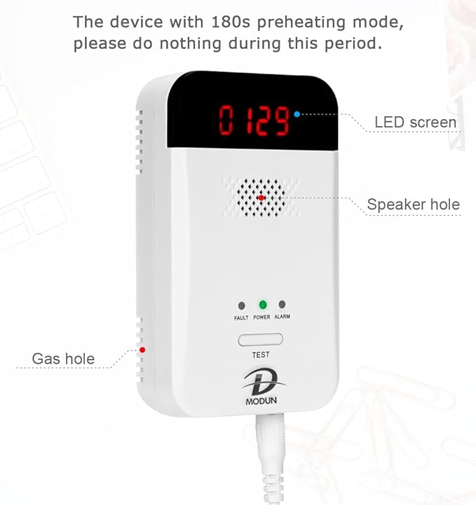 MODUN D Gas Detector for Home, Natural Gas|LPG|Coal Gas Leak Detector Alarm - Image 6
