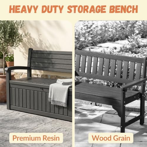 100 gallon outdoor storage bench, lockable for patio, package contents