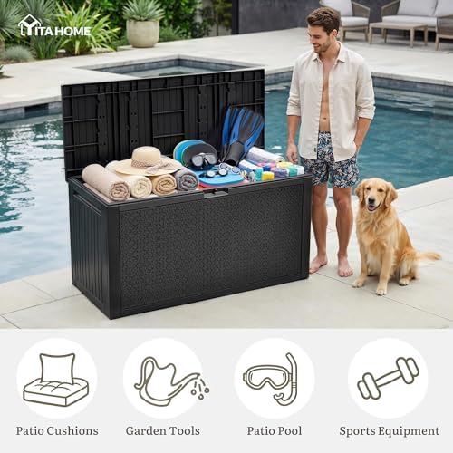 yitahome 95 gallon large outdoor deck box, package contents