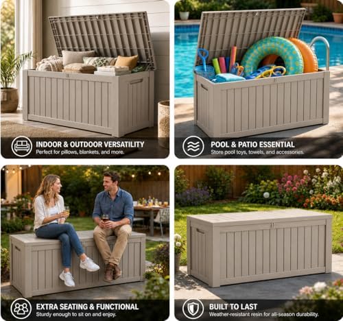 lausaint home 230 gallon outdoor storage box, package on a desk or shelf