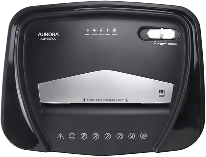 Aurora AU1640XA Anti-Jam 16 Sheet Crosscut Paper/CD and Credit Card/ 5 Gal - Image 5