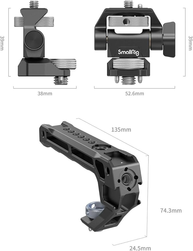 SMALLRIG Top Handle with Monitor Mount Kit, with 3/8"-16 Locating Holes - Image 3