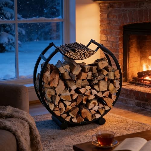 yohsnor 23in indoor firewood rack,metal firewood holder for, package contents