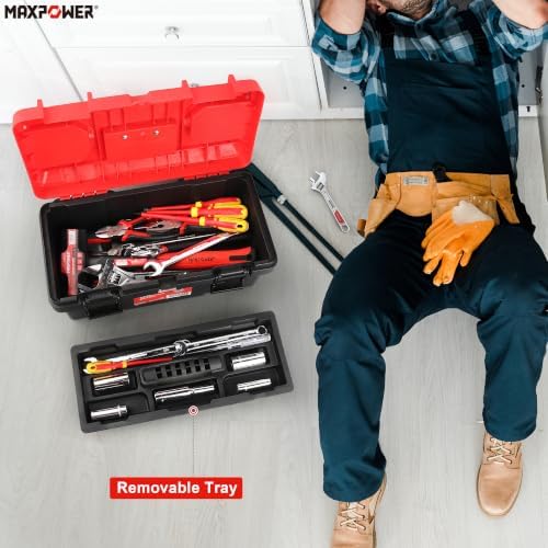 maxpower tool box 16 inch, plastic small tool on a desk or shelf