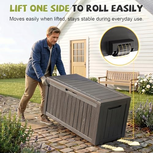 vixzen 130 gal package delivery box lockable outdoor, side view