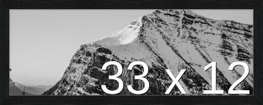 Frame It Easy 33 x 12 Black Grain Wood Frame by FrameItEasy