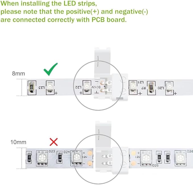 LightingWill 10pcs Pack Strip to Strip Unwired Gapless Solderless Snap Down - Image 4