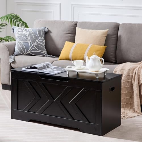 39.4” storage bench, extra large entryway bench with, side view