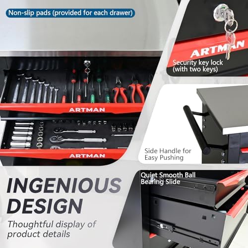 4-drawer rolling tool chest with stainless steel countertop,tool, package contents