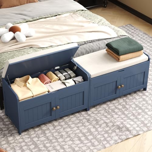 homefort 30" shoe bench with lift top storage, front angle view