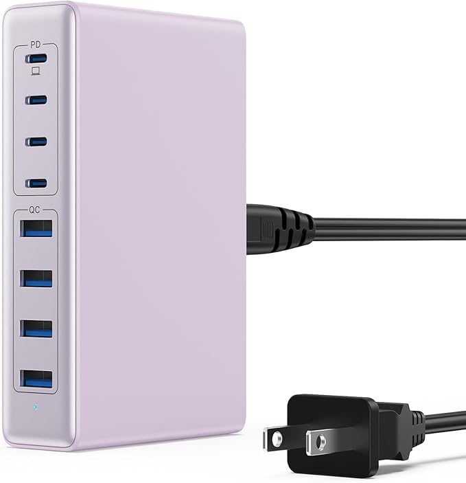 200W USB C Charger Block, 8-Ports GaN III Fast Charging Station Hub, PD 65W by Ekrist