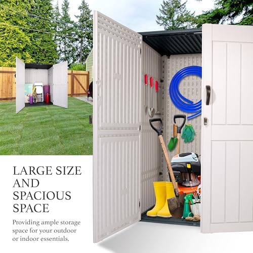 outdoor storage cabinet, 52 cu ft resin storage, view 9