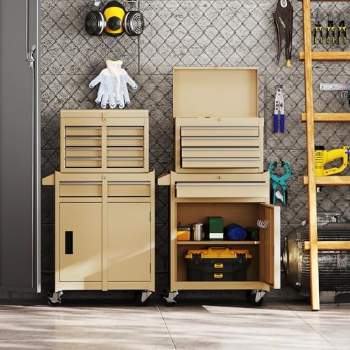 goplus tool chest, 5 drawers rolling tool cabinet shown in use