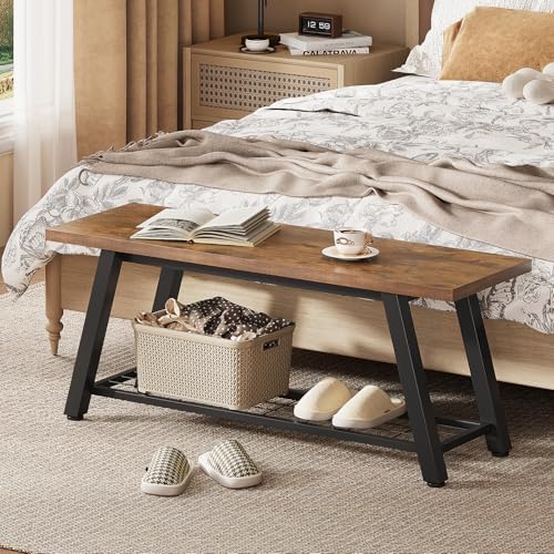 oastreeful storage bench industrial rustic wooden and metal, package contents