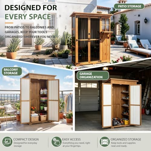 gowoodhut large outdoor storage cabinet weatherproof garden tool on a desk or shelf