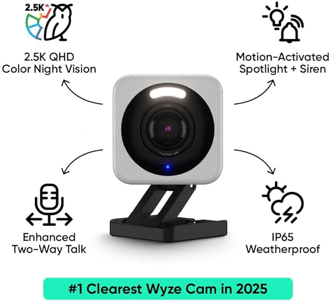 WYZE Cam v4, 2.5K AI Security Camera, Indoor/Outdoor Cameras - Image 2