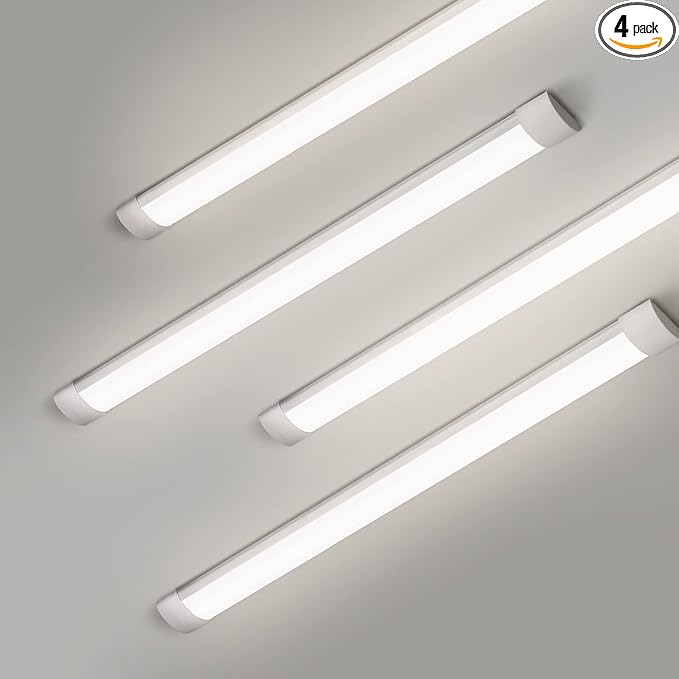 colmeguna 4 Packs 4FT LED Batten Light, Ultra-Thin Slim Ceiling Surface Mounted by colmeguna