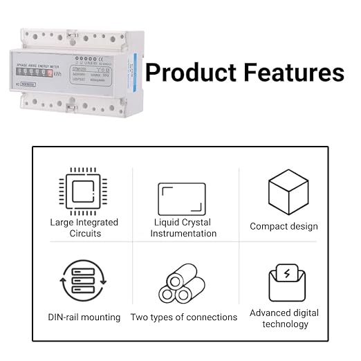 3 Phase Energy Meter Electric Power Meter, 220/380V 20-80A Kilowatt Hour KWH - Image 3