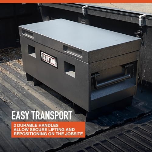 ironton jobsite box, gray, carbon steel (36 inches), close-up detail