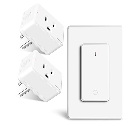 Remote Switch Outlet, Wireless On/Off Light Switch Wall Mounted, TUV Listed by greencycle