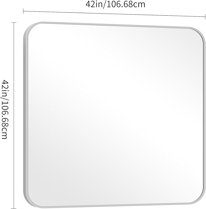42" x 42"Bathroom Mirror, Decorative Rectangular Vanity Mirror - Image 4