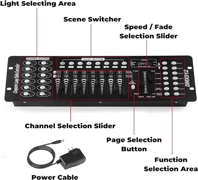 192 DMX Controller Use for Editing Program of Stage Lighting, DMX 512 DJ - Image 3