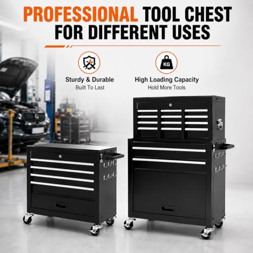 rolling tool chest - 8 drawers tool box showing dimensions