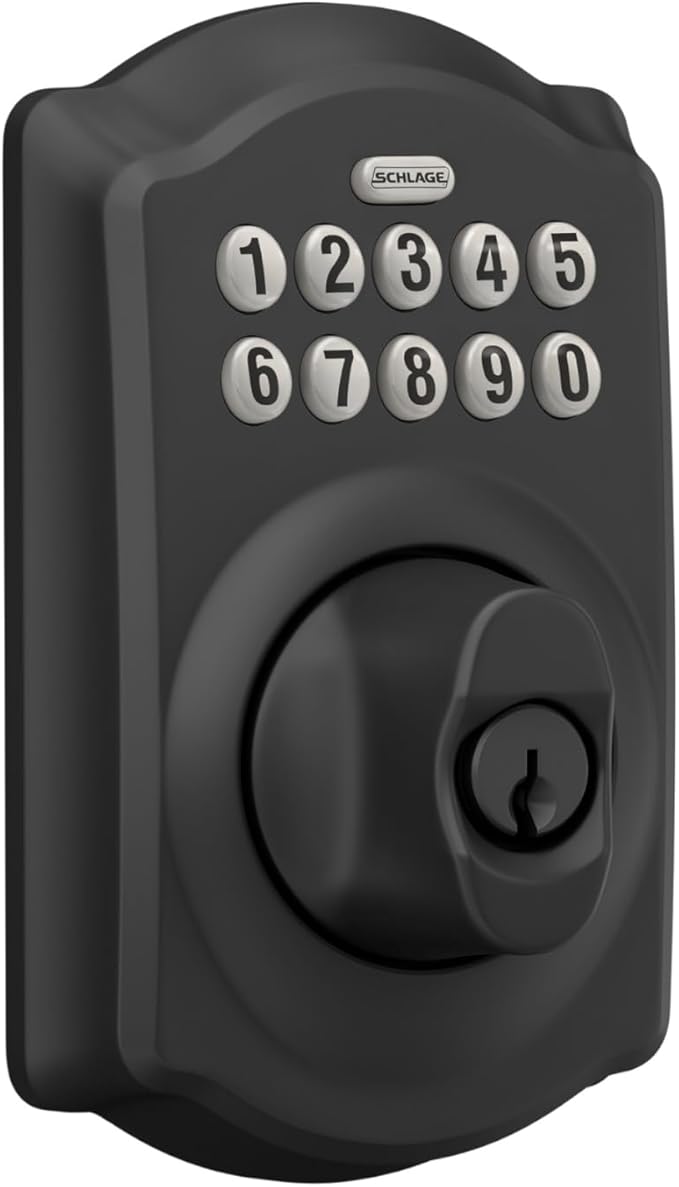 SCHLAGE BE365 CAM 622 Keypad Electronic Deadbolt, Matte Black - Image 2