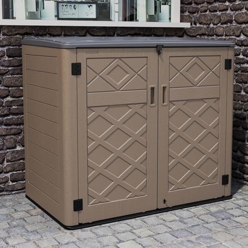 homspark storage shed weather resistance, multi-purpose outdoor storage shown in use