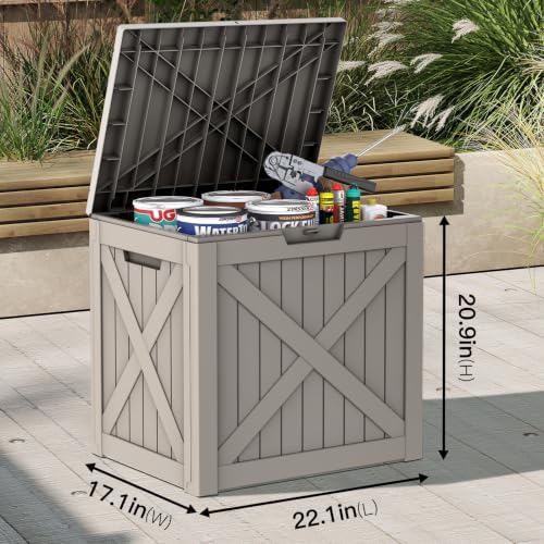 mars villa 31 gallon deck box, outside bin shown in use