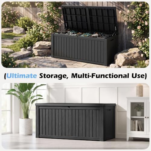outdoor storage box waterproof, 200 gallon deck box, package contents