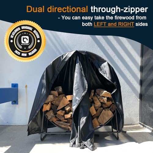 ic iclover 48 inch firewood log hoop cover showing dimensions