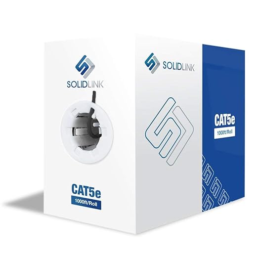 SolidLink CAT5e Ethernet Cable 1000ft – 24AWG Solid CCA UTP Unshielded CAT 5e by SolidLink