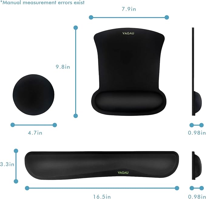 VAGAU Premium Keyboard Wrist Rest and Mouse Pad Wrist Support, Ergonomic Memory - Image 7