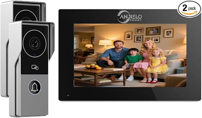 ANJIELO SMART Wired Video Intercom System, Video Doorbell Door Phone System by ANJIELOSMART
