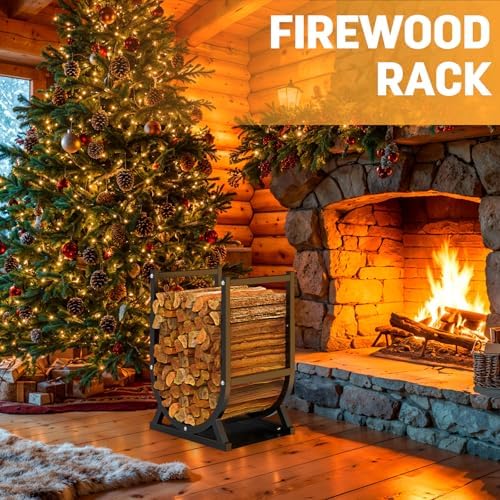 firewood rack, outdoor/indoor firewood adjustable height storage, package contents