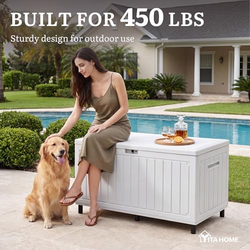 yitahome 90 gallon outdoor deck box with 6 showing dimensions