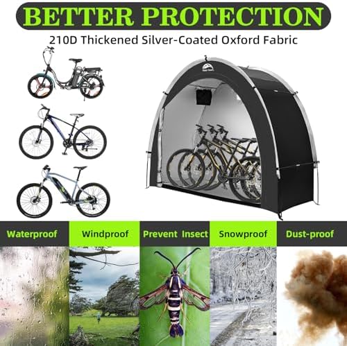 happy travel outdoor waterproof bike storage tent shed, close-up detail