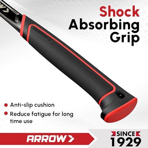 ARROW 20 oz Straight Claw Hammer with Magnetic Nail Holder, Side Nail Puller, Rip Claw Hammer with Milled Face & Shock Absorbing Grip, Heavy Duty One-piece Forged Hammer (Pack of 2)