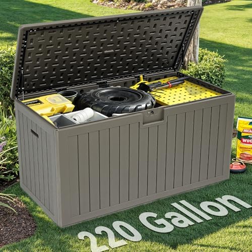 yitahome 220 gallon extra large deck box, close-up detail