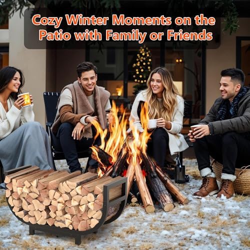 34-inch firewood rack outdoor indoor with log carrier, package contents