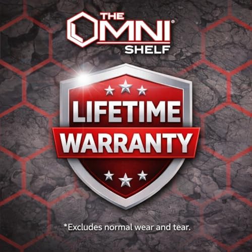 the omnishelf portable workstation, magnetic toolbox, laptop stand, close-up detail