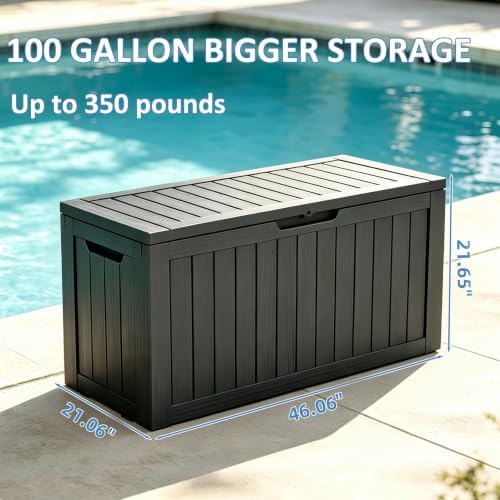 easyup outdoor storage box 100 gallon waterproof resin, close-up detail