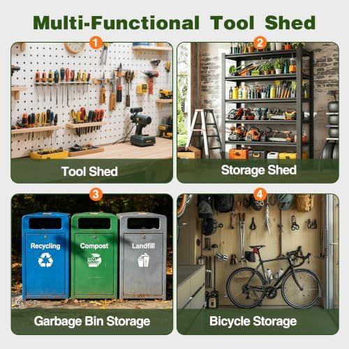 3 ft outdoor storage shed, waterproof metal garden, package contents
