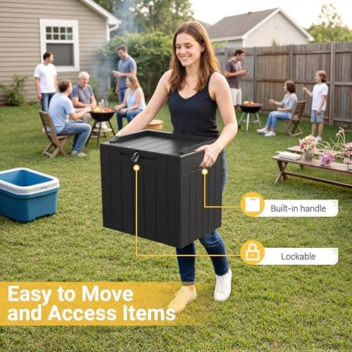 greesum outdoor storage box 31 gallon storage box, close-up detail