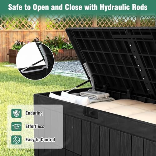 tangkula 120 gallon waterproof outdoor storage box with, package contents