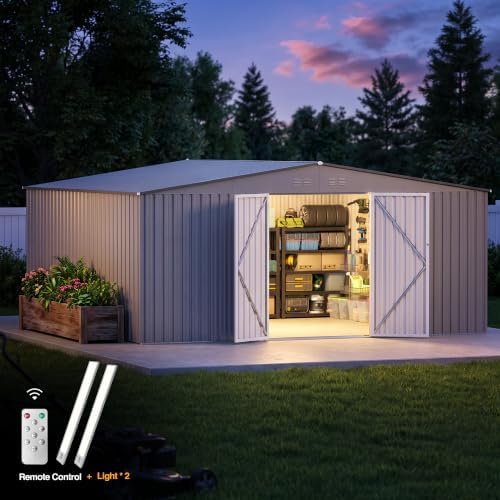 12 ft outdoor storage shed, heavy-duty galvanized steel, close-up detail