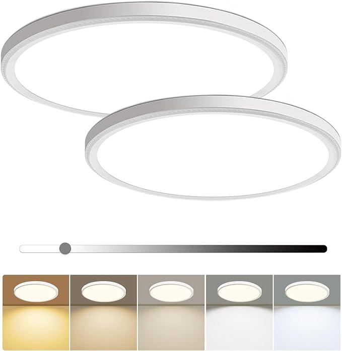 hunhun 2 Pack 16 Inch Dimmable LED Flush Mount Ceiling Light 4800LM Round Light by hunhun